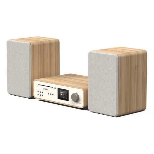 Pure Classic Stereo DAB/FM Radio with CD Player, Bluetooth & Internet Radio HiFi Systems PURE Cotton White / Oak 