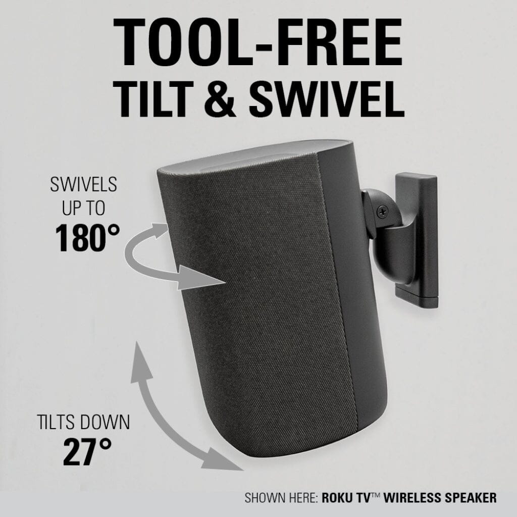 SANUS WSWMU2 B2 Speaker Wall Mounts for Bookshelf Speakers up to