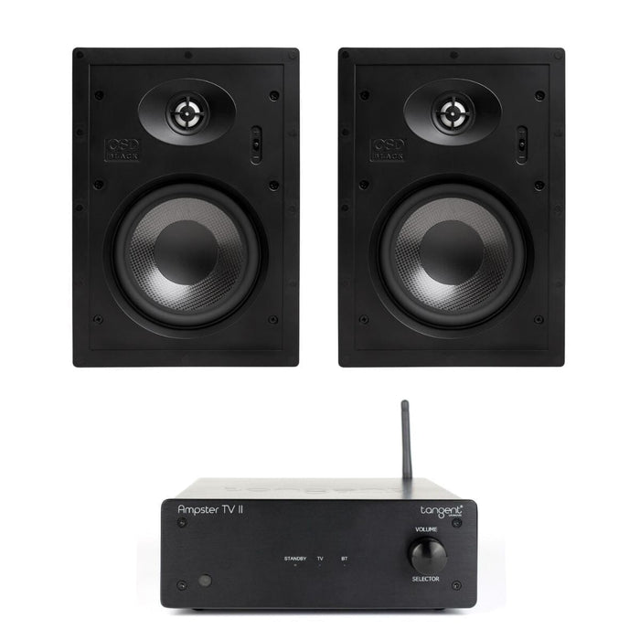 Tangent Ampster TV II + OSD Audio T63 In Wall Speakers (Pair) In Wall Speaker Systems OSD Audio 