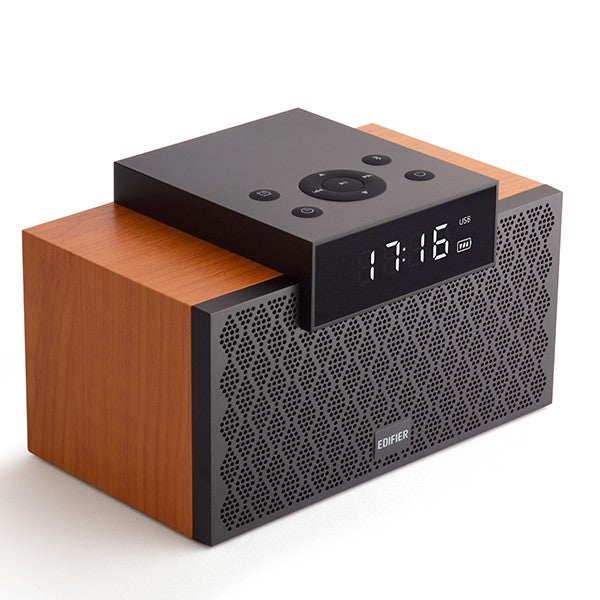 Edifier MP260 2.1 Channel Bluetooth Speaker with Clock & Battery Portable Speakers Edifier Wood 