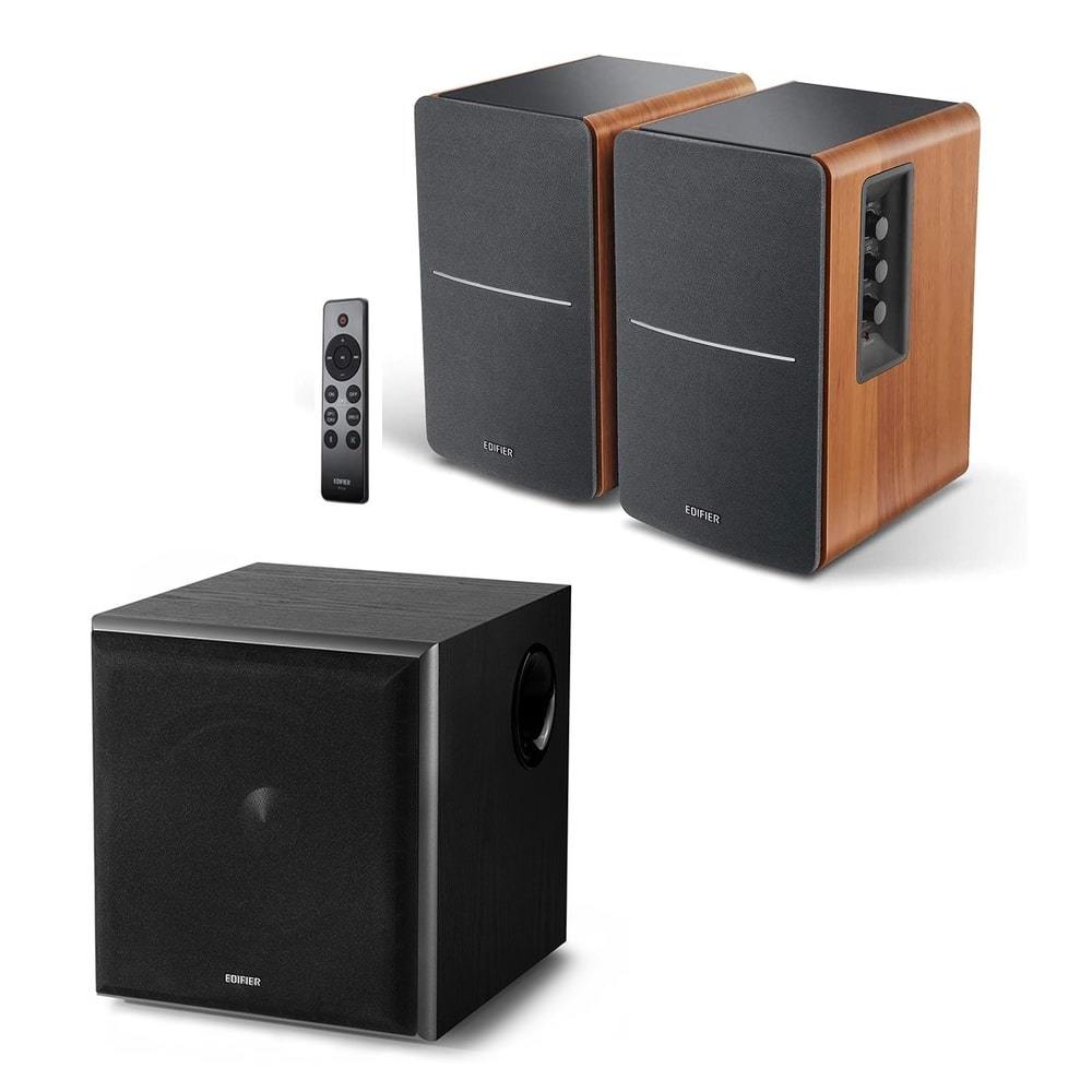 Edifier R1280DBs Active Bookshelf Speakers with Bluetooth 5.0 & 8" Active Subwoofer Active Speakers Edifier Wood 